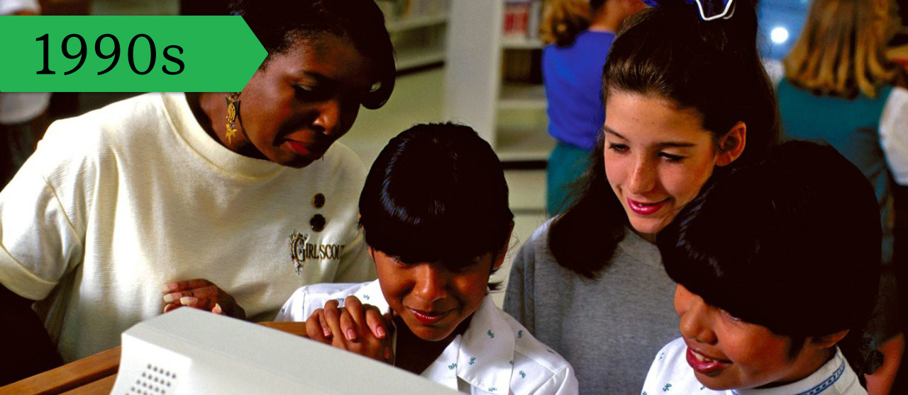 The website for Girl Scouts of the USA debuts on February 1, 1996. The site is visited by more than 18,000 people in its first three months of operation.